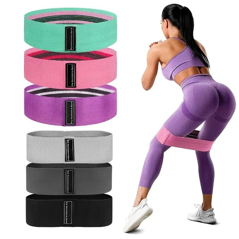 Pilates Yoga Reformer - 3Pcs Fabric Resistance Hip Booty Bands