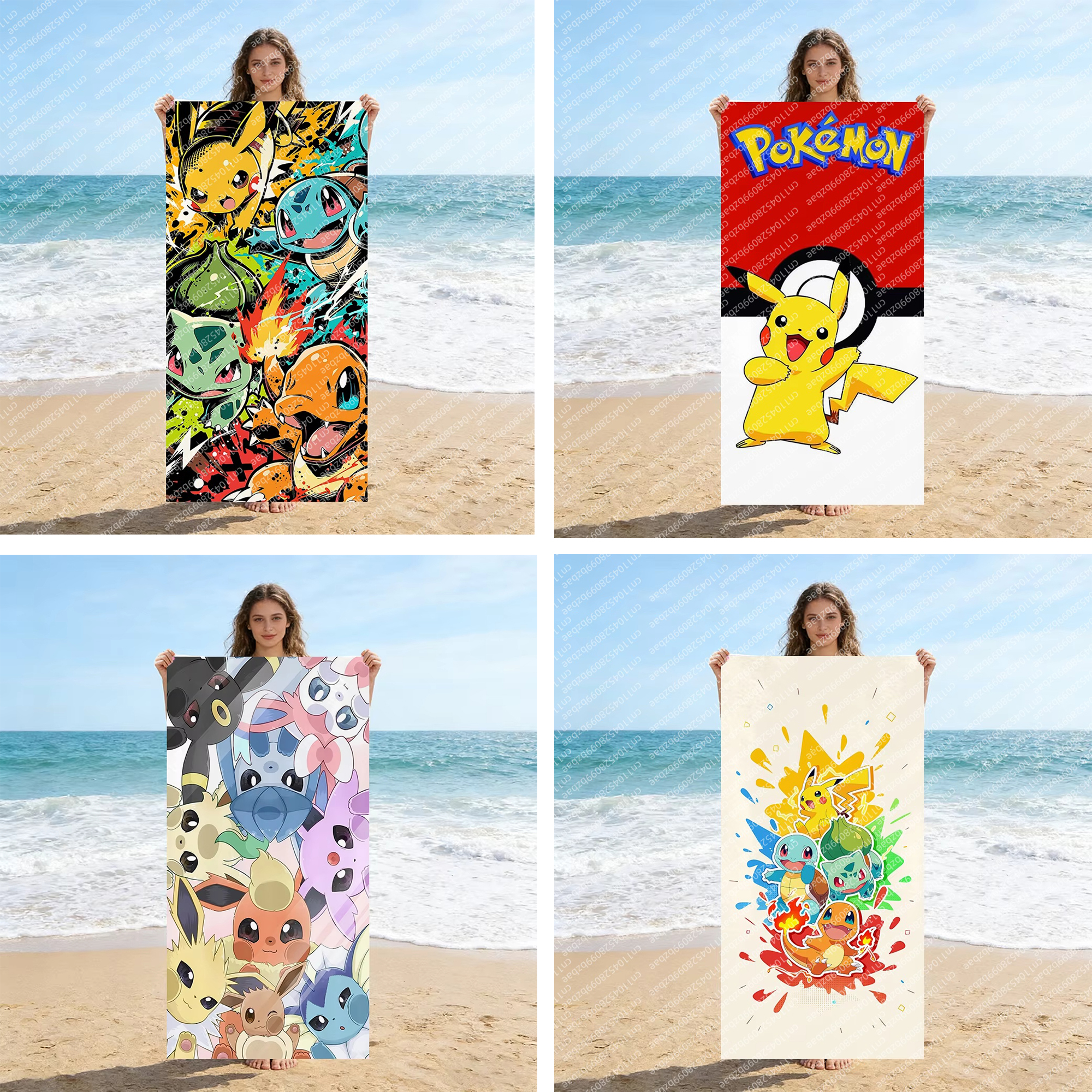 Pilates Yoga Towel - Cute Pokemon Beach Towel Quick-Drying Super