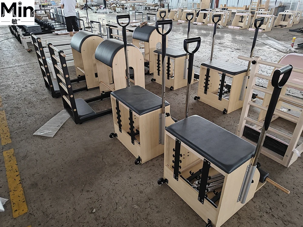 Pilates And Yoga Studio - Commercial Oak Pilates Wunda Chair, Adjustable