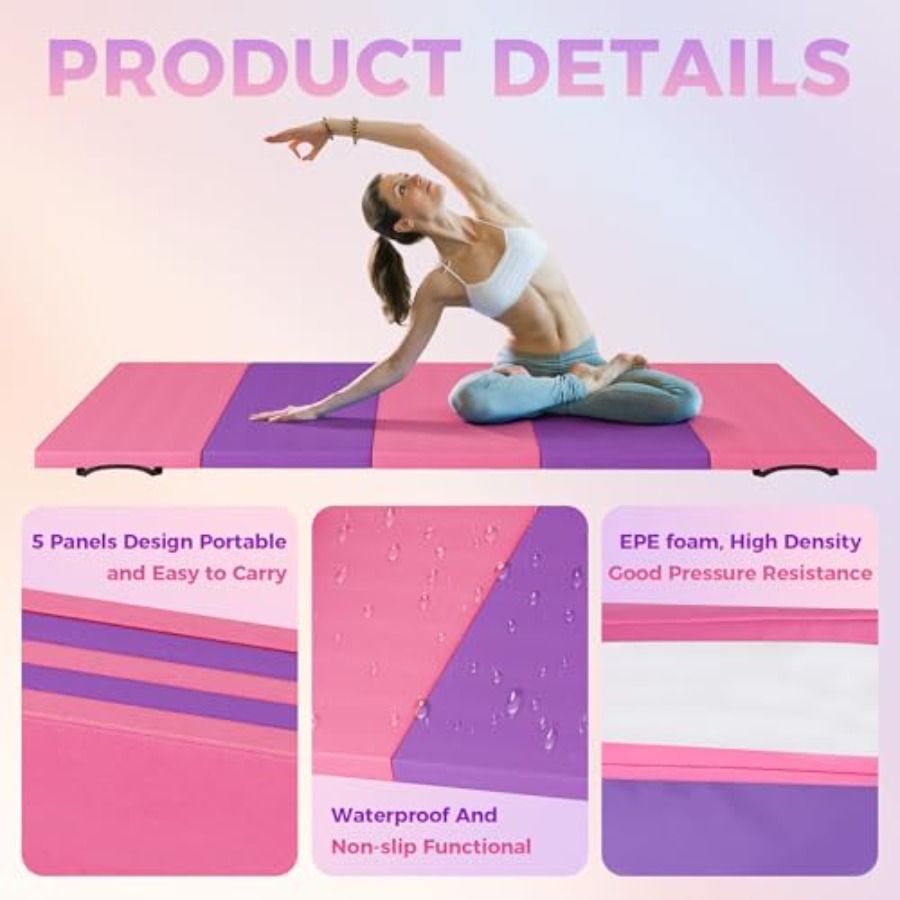 Folding Gymnastics Mat, Exerci - Yoga Pilates Yoga ulasan dan harga