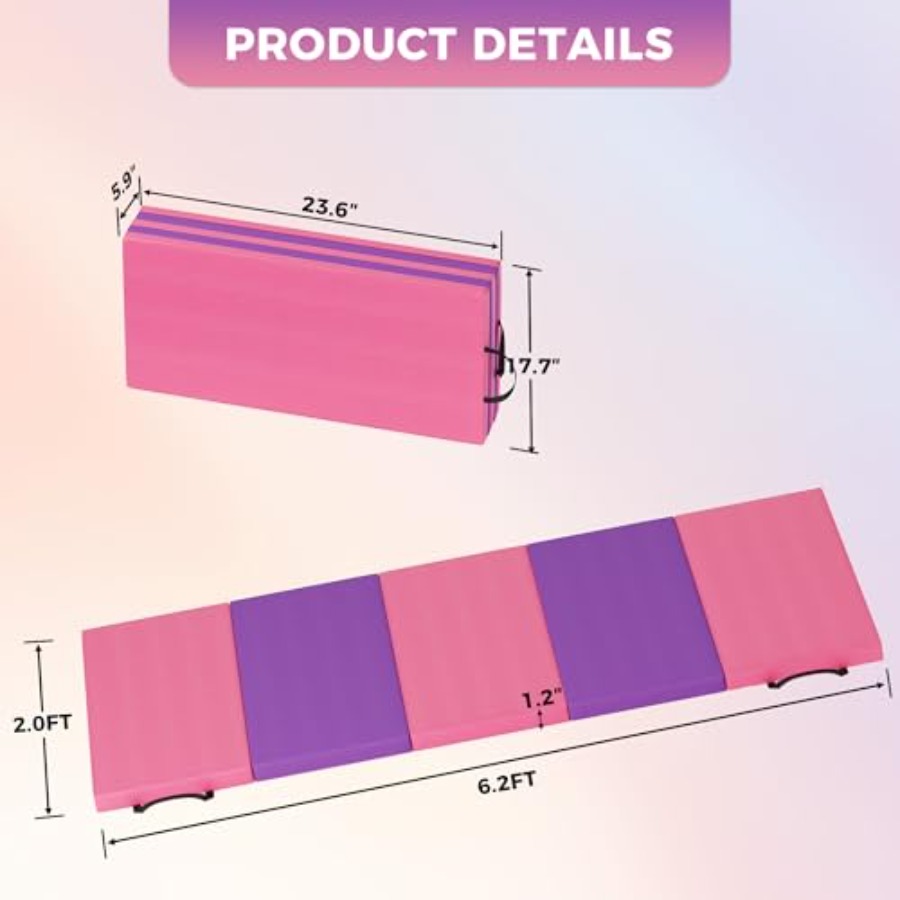 Folding Gymnastics Mat, Exerci - Yoga Pilates Yoga ulasan dan harga