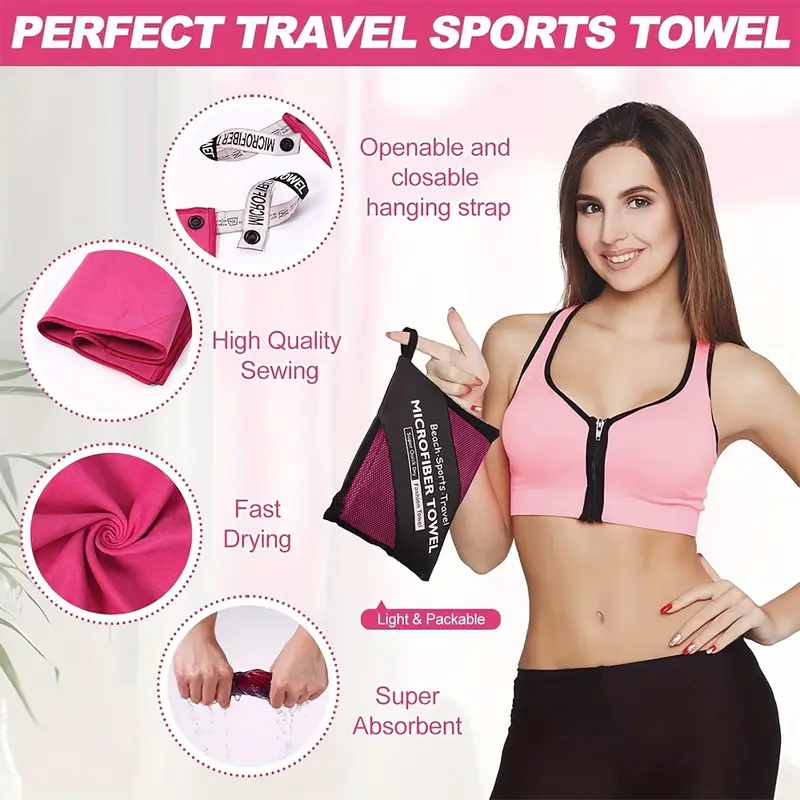 1-psc Microfiber Travel Towel, - Pilates Yoga Towel ulasan dan harga