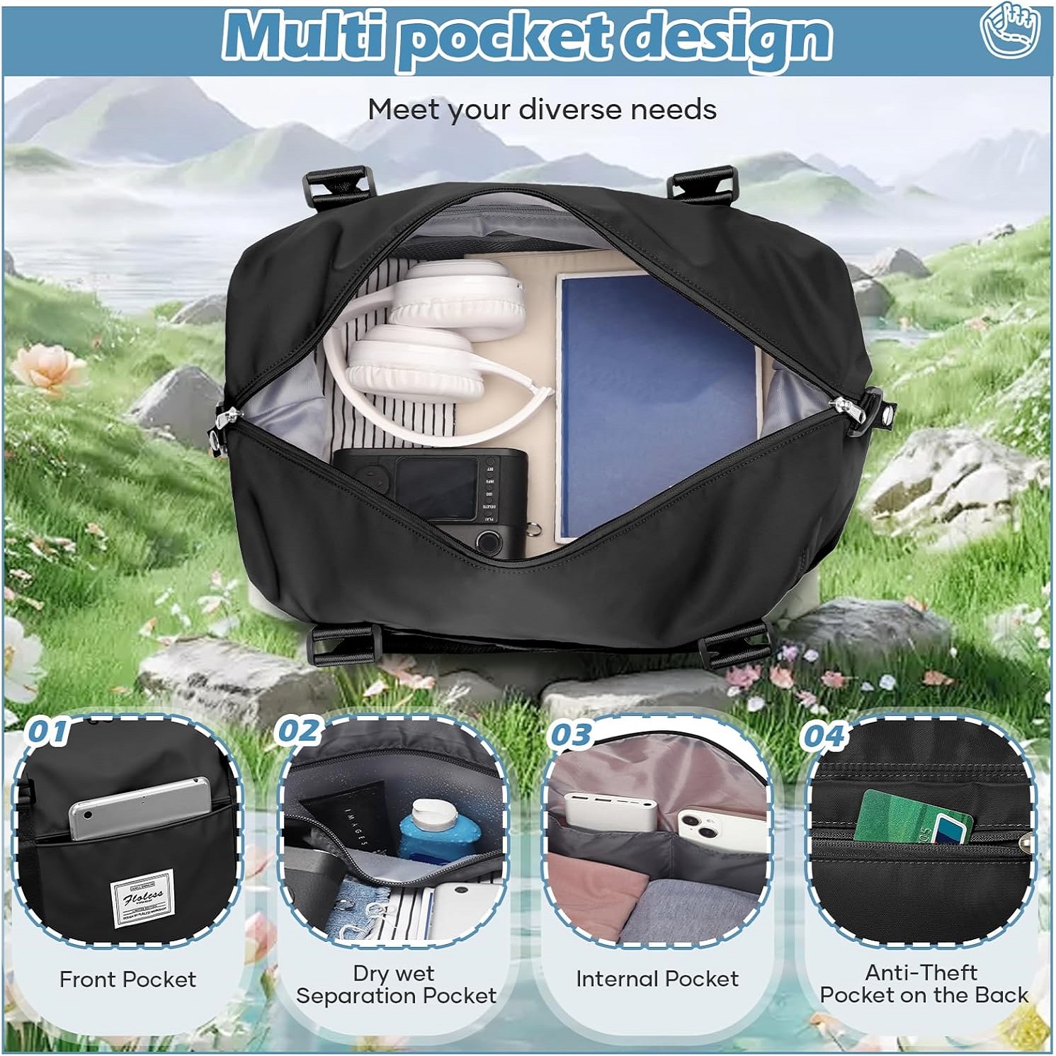 Women's Small Gym Bag, Stylish - Pilates Yoga Oxford ulasan dan harga