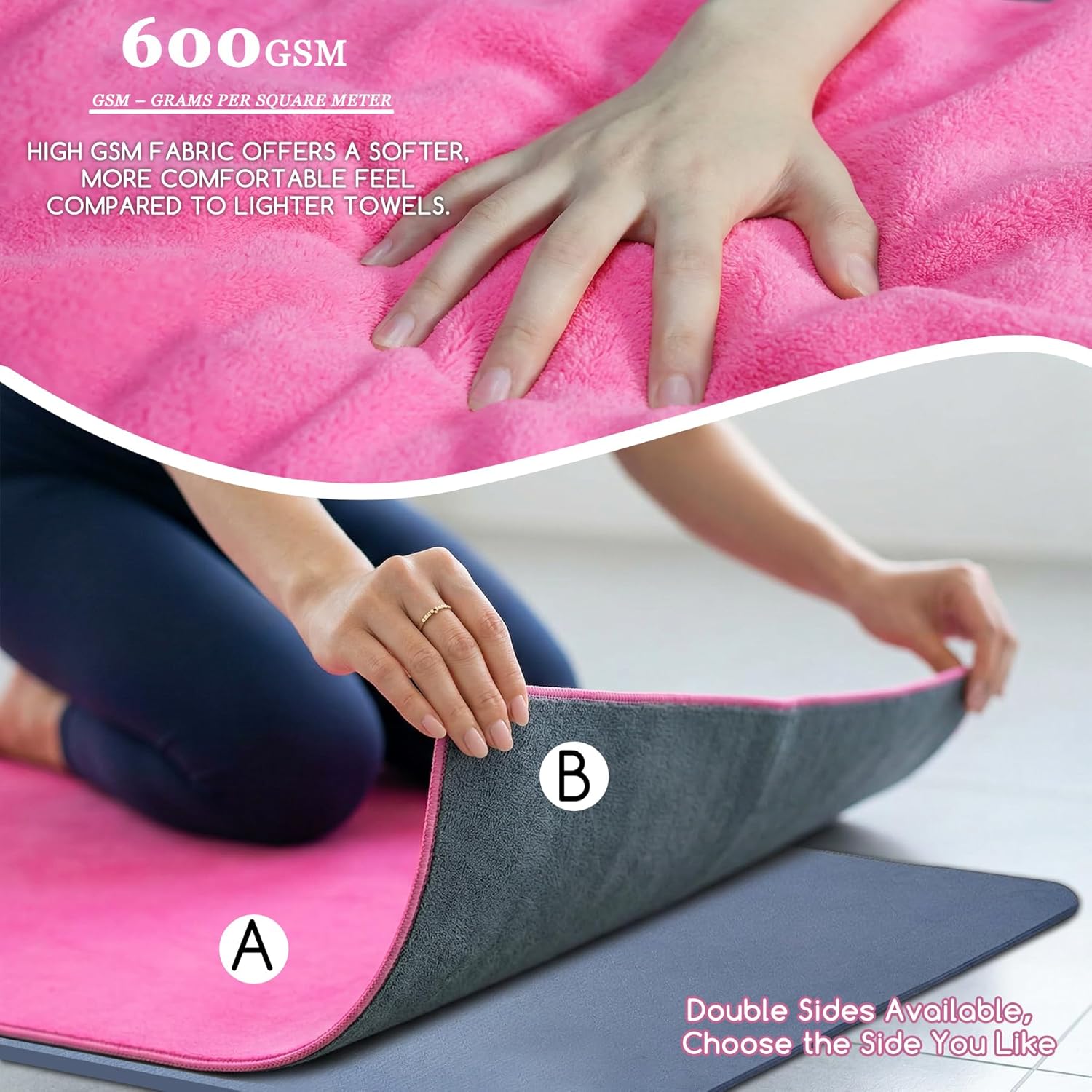 Yoga Mat Towel, Extra Thick 60 - Pilates Yoga Towel ulasan dan harga