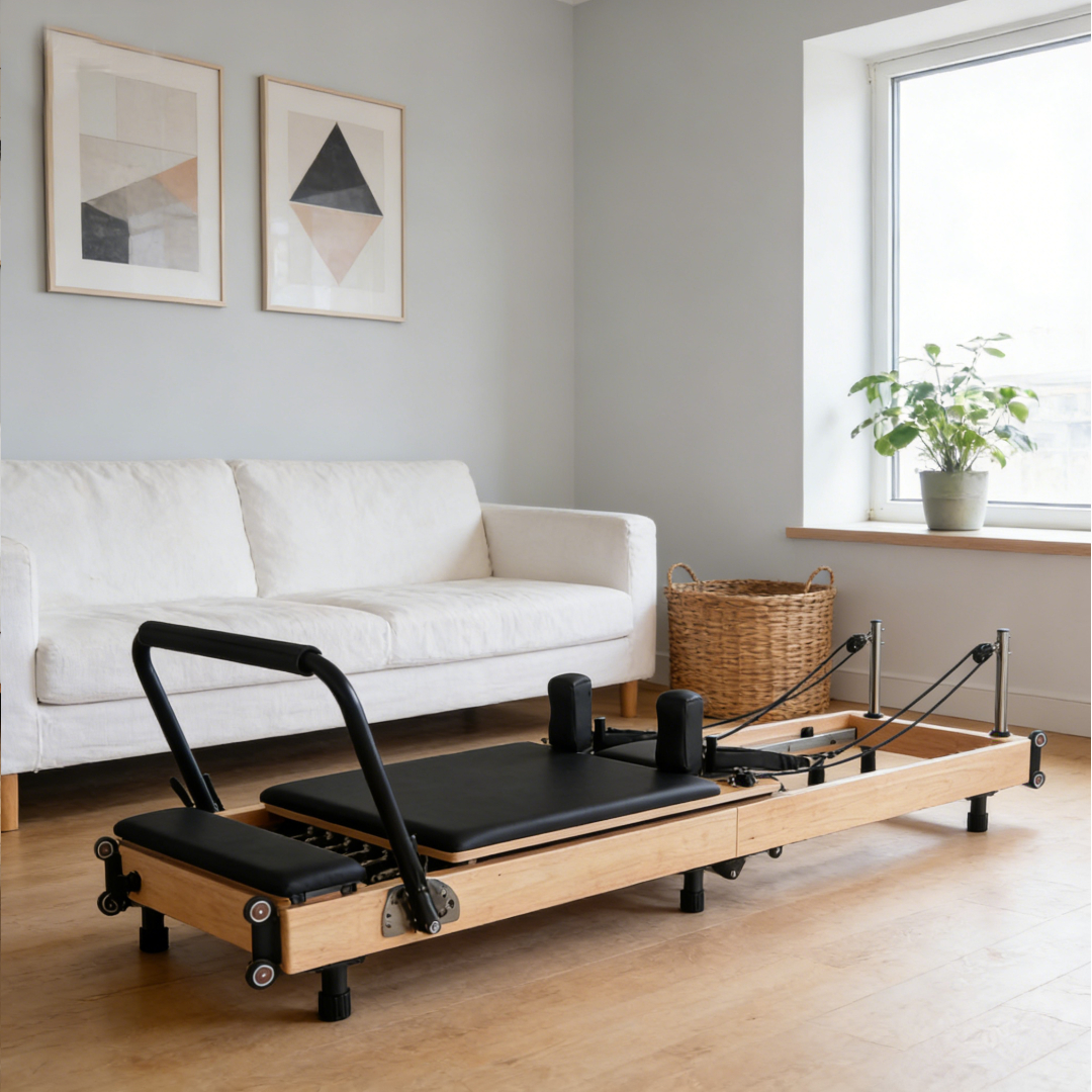 Space-Saving Foldable Oak Pila - Pilates & Yoga Unleashed International Academy Yonkers ulasan dan harga